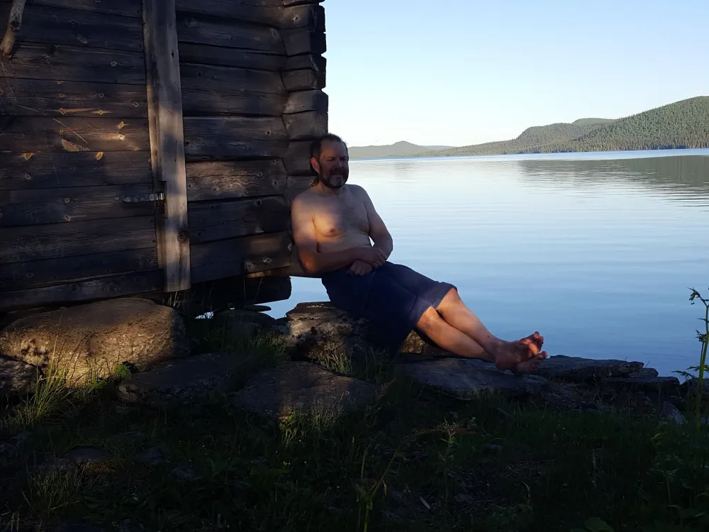 Uppfriskande bastubad i Boksjön