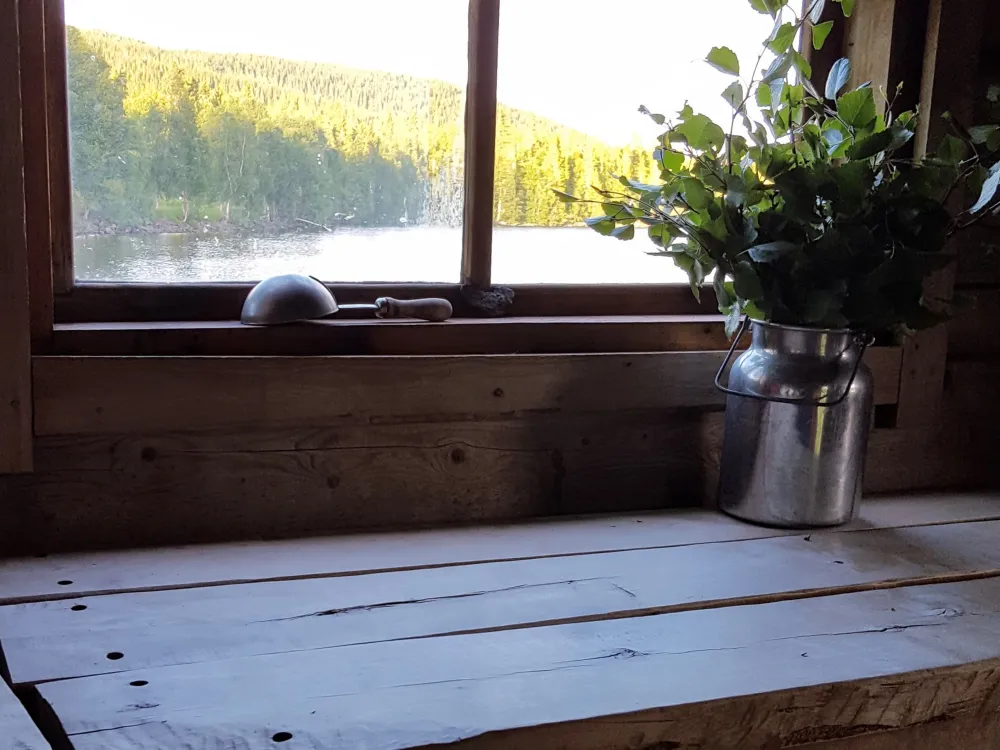 Uppfriskande bastubad i Boksjön
